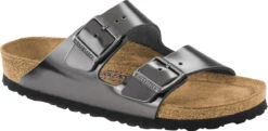 Birkenstock Arizona Soft Footbed -Fashion Shoe Shop birkenstock arizona soft footbed metallic anthracite leather 100029 79746.1700929797