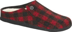 Birkenstock Children's Zermatt Shearling -Fashion Shoe Shop birkenstock childrens zermatt shearling plaid red natural 1017798 36079.1638374327