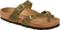 Birkenstock Women's Mayari -Fashion Shoe Shop birkenstock womens mayari green olive oiled leather 1023209 37479.1657899294