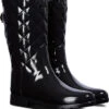 Hunter Women's Original Short Refined Quilted Gloss Rain Boot -Fashion Shoe Shop hunter womens original short refined quilted gloss black wfs1029rgl blk 56859.1536984076.600.600