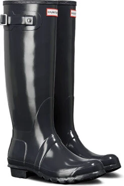 Hunter Women's Original Tall Gloss Rain Boot -Fashion Shoe Shop hunter womens original tall gloss rain boot dark slate wft1000rgl dsl 19175.1536967724