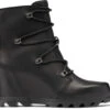 Sorel Women's Joan Of Arctic Wedge III Lace Bootie -Fashion Shoe Shop sorel womens joan of arctic wedge 3 lace bootie black sea salt 1959211010 42304.1632573225