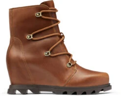 Sorel Women's Joan Of Arctic Wedge III Lace Bootie -Fashion Shoe Shop sorel womens joan of arctic wedge 3 lace bootie hazelnut leather blackened brown 1951111245 35035.1632573225