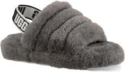 UGG Kids Fluff Yeah Slide -Fashion Shoe Shop ugg childrens kids fluff yeah slide charcoal 1098494k chrc 37033.1647038453