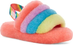 UGG Kids Fluff Yeah Slide -Fashion Shoe Shop ugg childrens kids fluff yeah slide peach bliss multi 1124925k pbmt 20682.1647038453