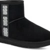 UGG Women's Classic Mini Side Logo II -Fashion Shoe Shop ugg womens classic mini side logo 2 black 1134962 blk 56149.1662579290