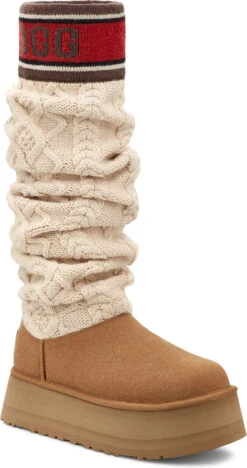UGG Women's Classic Sweater Letter Tall -Fashion Shoe Shop ugg womens classic sweater letter tall chestnut 1144044 che 87626.1700838138
