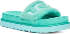 UGG Women's Laton Fur Slide -Fashion Shoe Shop ugg womens laton fur slide tide pool 1111236 tdp 85226.1646258758